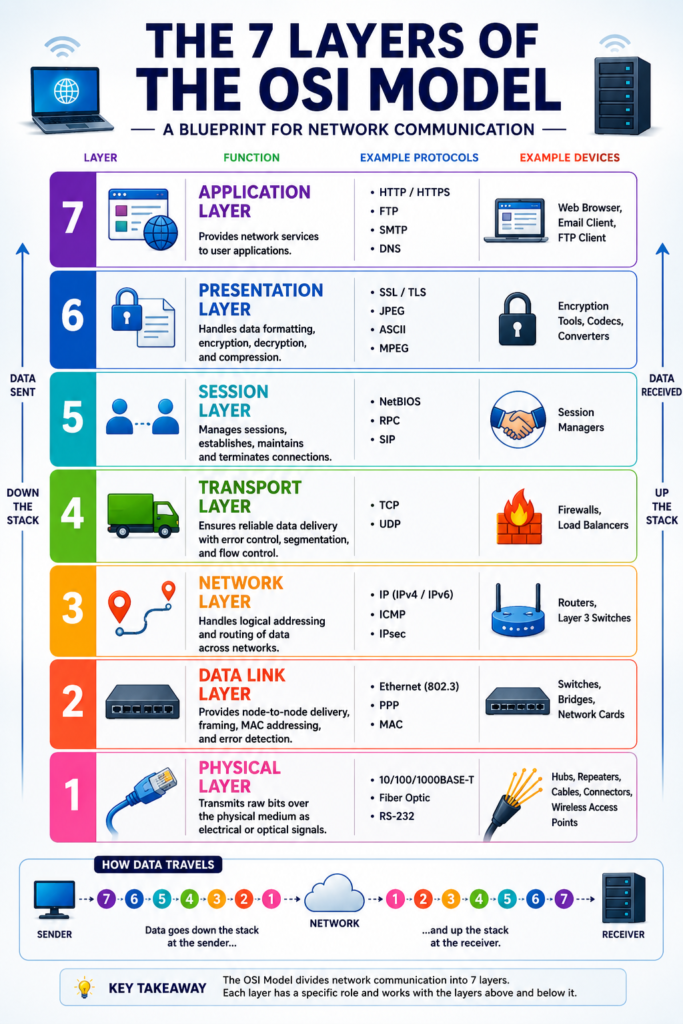 The 7 layers of the OSI model