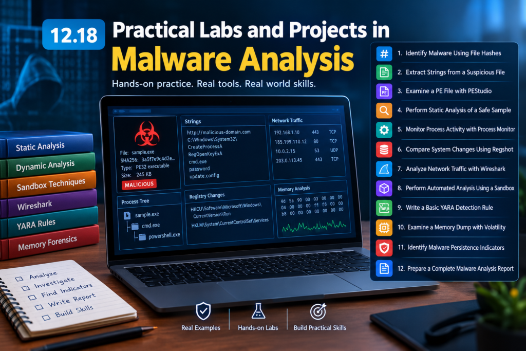 12 Practical Malware Analysis Labs, Projects with easy Guide 1 Practical Malware Analysis Labs